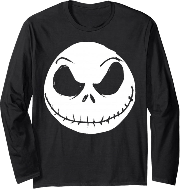 Disney The Nightmare Before Christmas Jack Skellington Face Langarmshirt