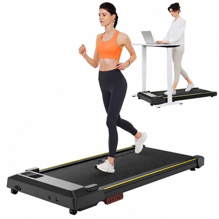 Laufband mit APP, Smart Walking pad mit Doppelter Stossdämpfung, Ultra Schlanker Laufband Schreibtis