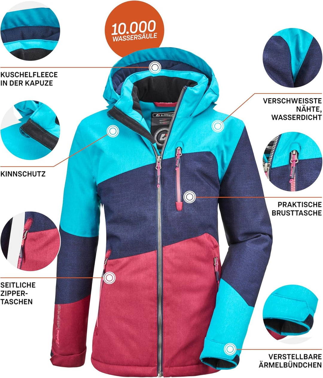 killtec Kind Lynge Grls Jckt B Funktionsjacke Mit Kapuze azur 116 Lynge GRLS JCKT B, azur 116 Lynge
