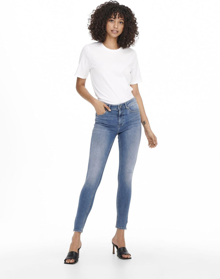 ONLY Female Skinny Jeans ONLBlush Mid Ankle Skinny Fit Jeans XS / 34L Light Medium Blue Denim, XS /