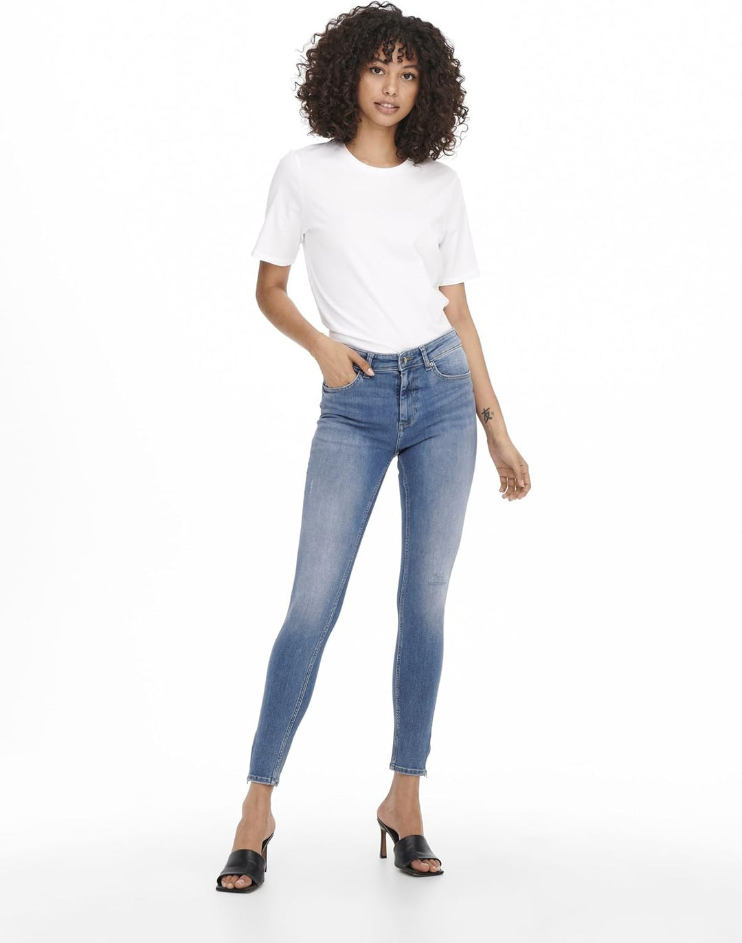 ONLY Female Skinny Jeans ONLBlush Mid Ankle Skinny Fit Jeans XS / 34L Light Medium Blue Denim, XS /
