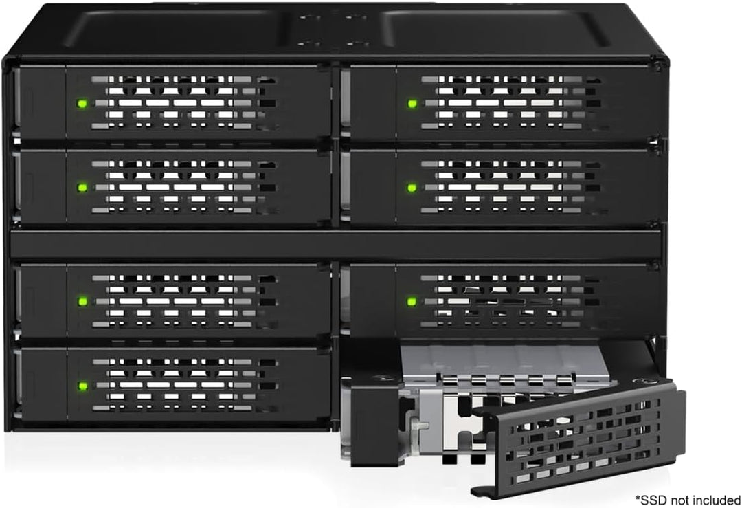 ICY DOCK 8-Bay Wechselrahmen für 8X PCIe 5.0 U.2 / U.3 NVMe SSD (bis 15mm) zu 4X MCIO 8i-Anschluss (