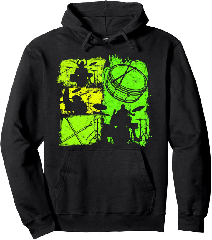 Retro Schlagzeug Drums Motiv Vintage Schlagzeuger Drummer Pullover Hoodie