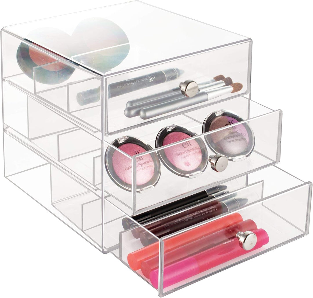 iDesign 35330EU Clarity 3-Schubladenturm für Brillen, durchsichtig 3 Schubladen, 3 Schubladen