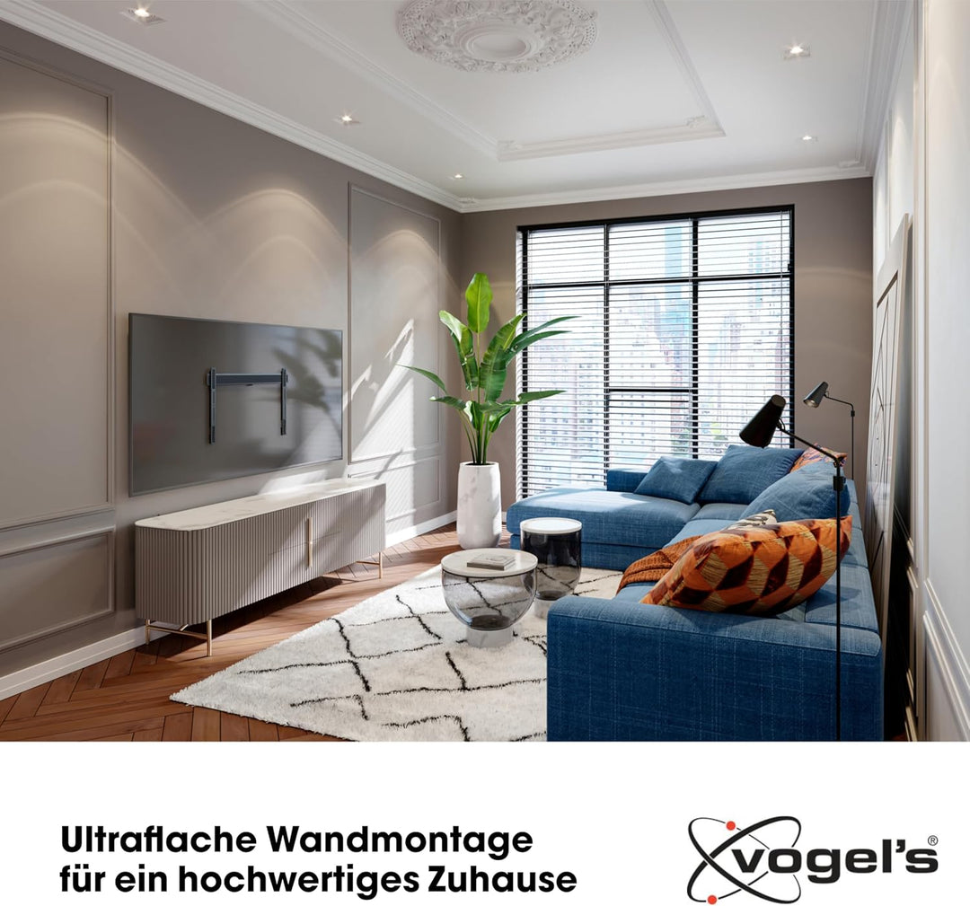 Vogel's TVM 5407 – Unsere Absolut Flachste TV-Wandhalterung für 32-77 Zoll TVs, Max 75 kg, Universel