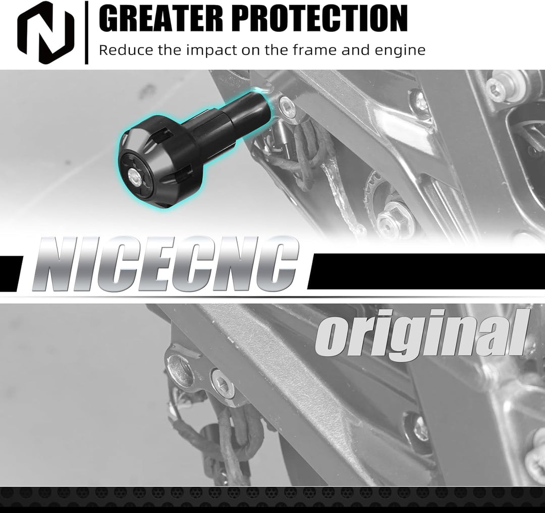 NICECNC Schwarzer Motorrad-Rahmenschieber, Sturzschutz, kompatibel mit Surron Light Bee X/S/L1E POM