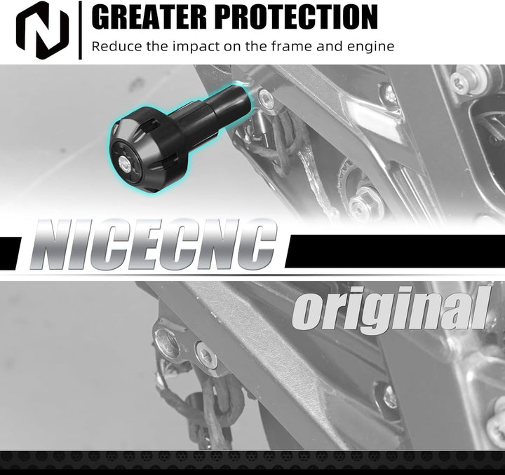 NICECNC Schwarzer Motorrad-Rahmenschieber, Sturzschutz, kompatibel mit Surron Light Bee X/S/L1E POM