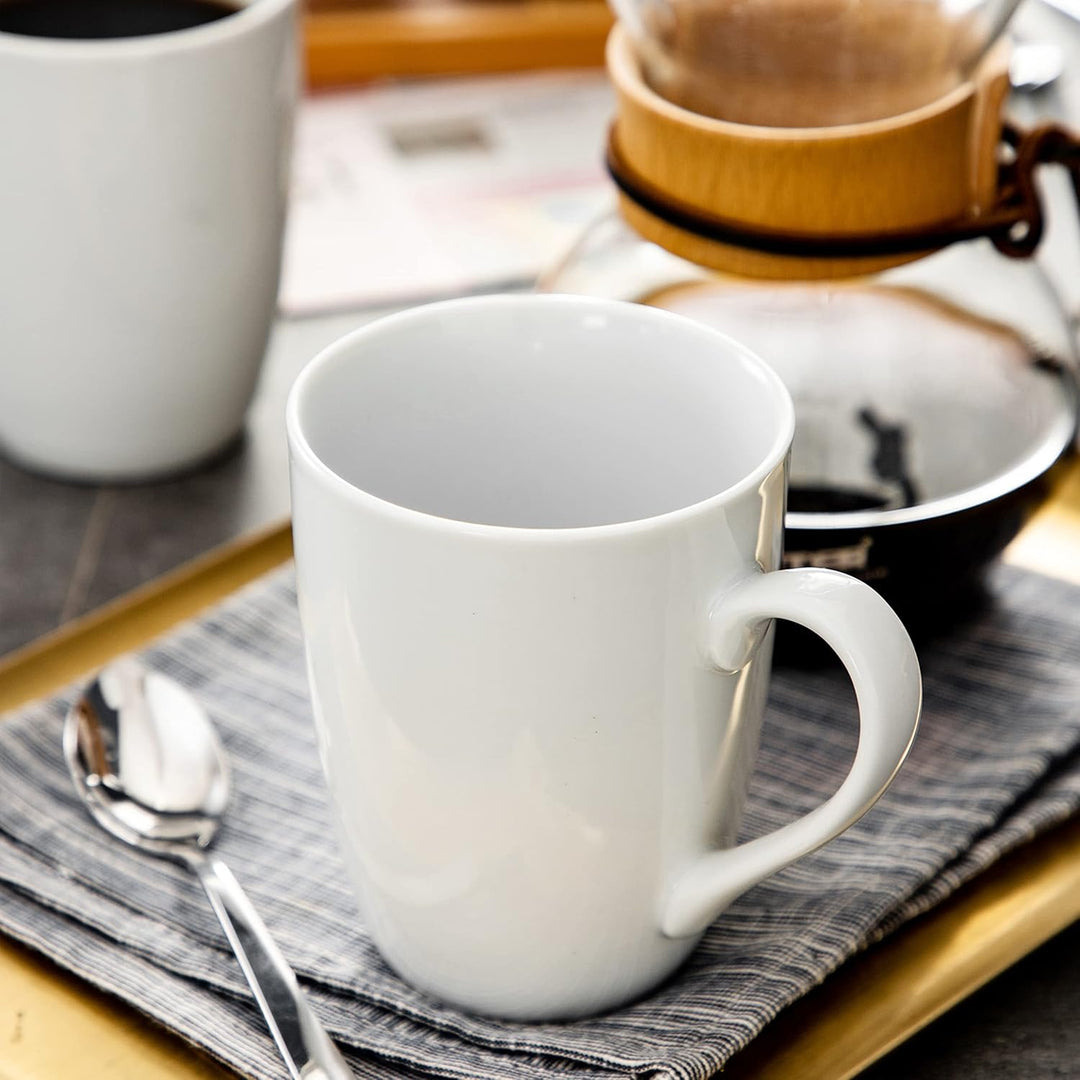 MALACASA, Serie Elisa, 6 TLG Porzellan Kaffeetasse Becher Set Tee Tasse Kaffeebecher Grauweiss