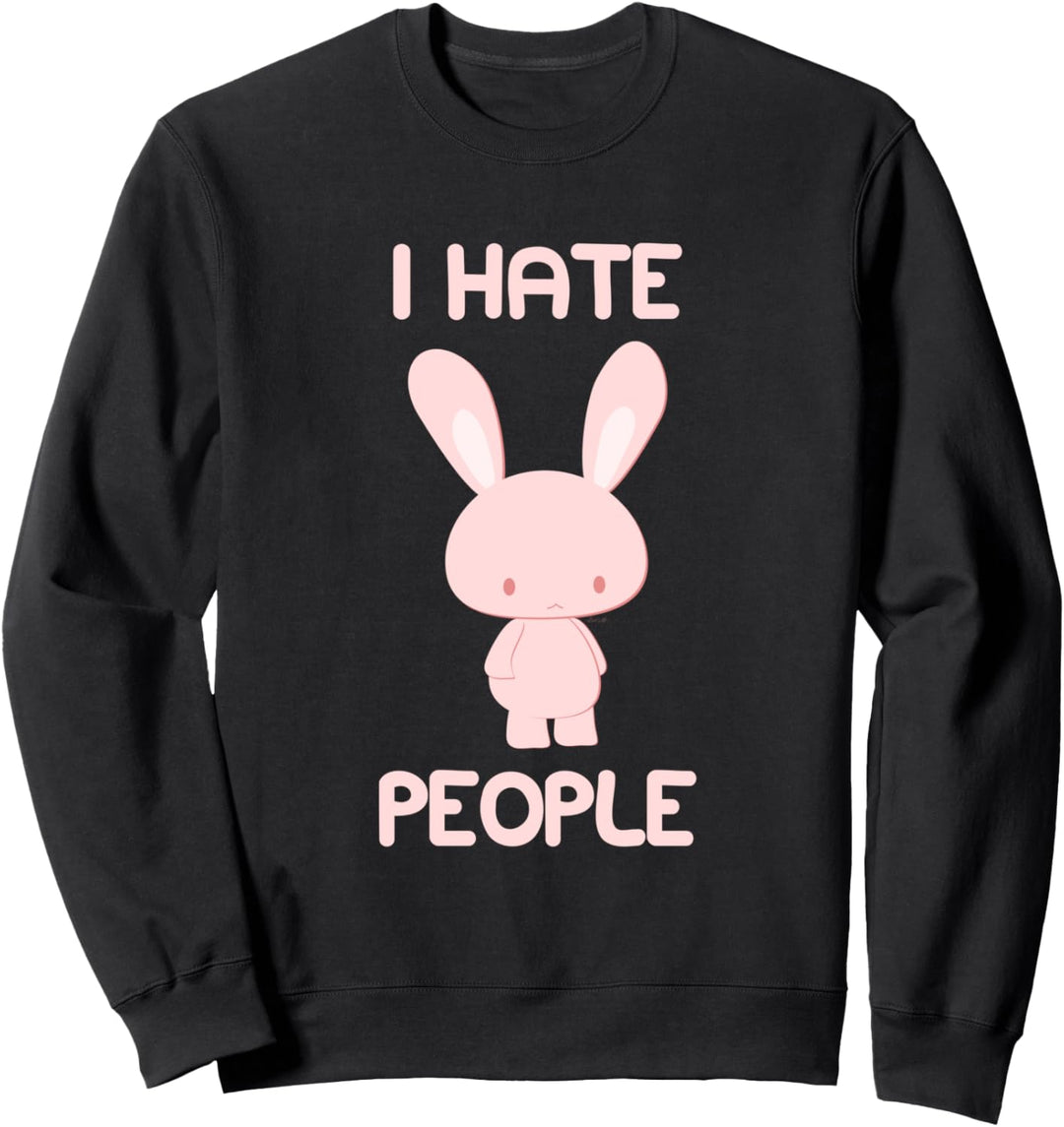 Ich Hasse Menschen I Hate People Anime Hase Sarkasmus Sweatshirt
