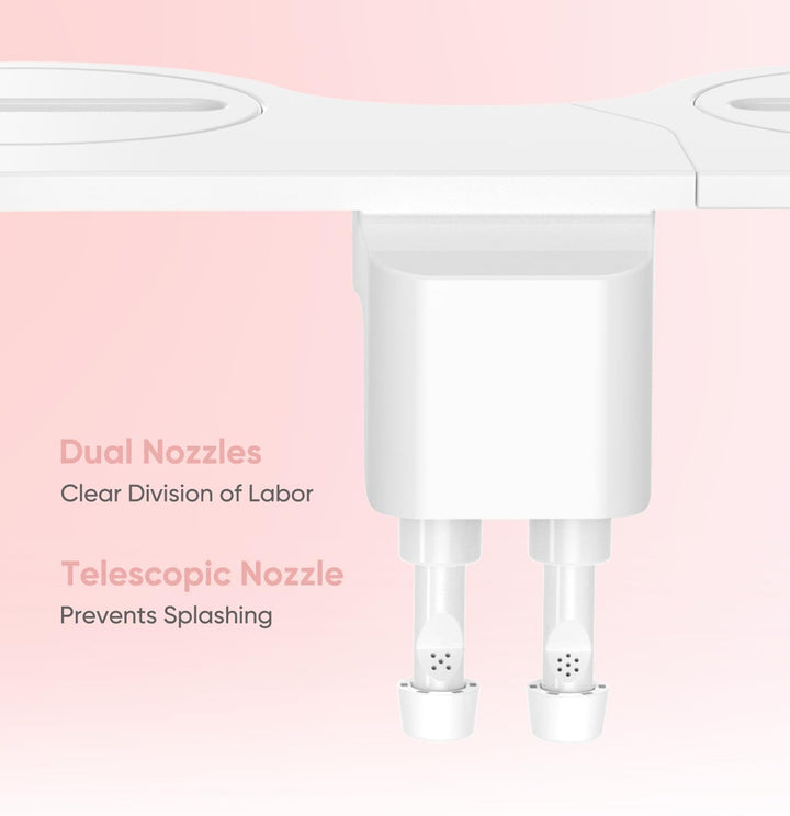 Ultra Slim Bidet Befestigung, Posterior&Feminine Wasch-(einziehbare Doppeldüsen), Nicht-elektrische