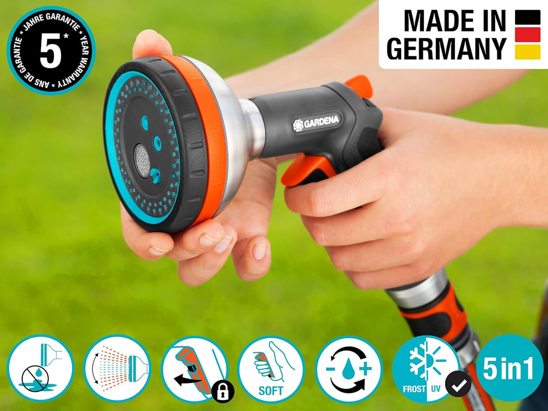 GARDENA Frostsicher – Premium-Metallsprüher (fünf Sprühmuster) + Wasserstopp Vielseitig einsetzbar M
