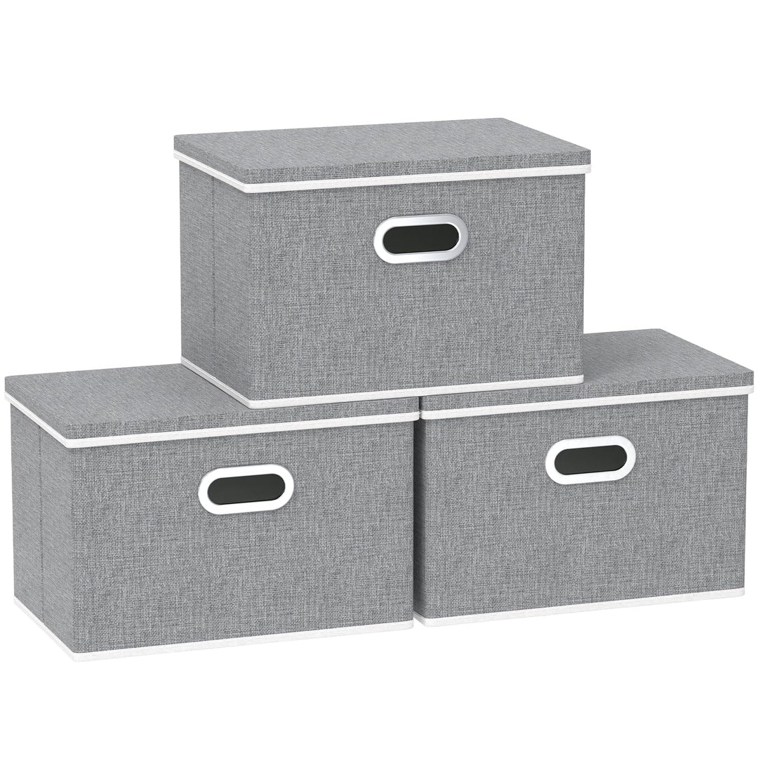 Yawinhe Aufbewahrungsboxen mit Deckel, Faltbare Aufbewahrungsbox, Stoffboxen, Waschbare, für Schlafz