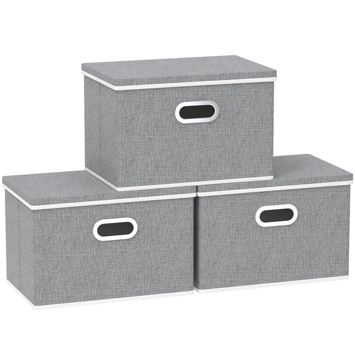 Yawinhe Aufbewahrungsboxen mit Deckel, Faltbare Aufbewahrungsbox, Stoffboxen, Waschbare, für Schlafz