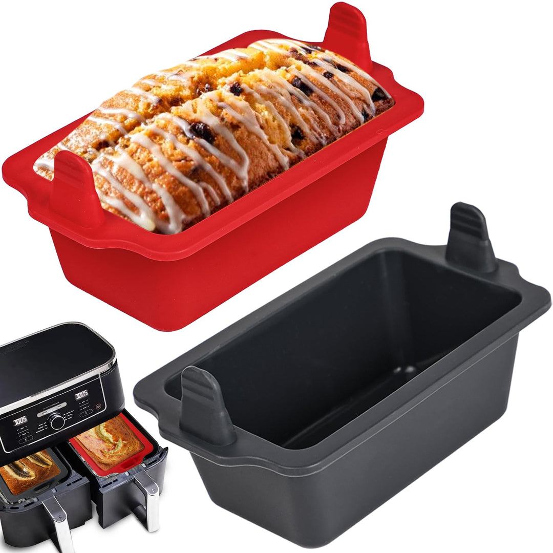 webake Brotbackform Klein für Heissluftfritteuse Silikonform 2 Stück Air Fryer Silikon Kastenform Ai