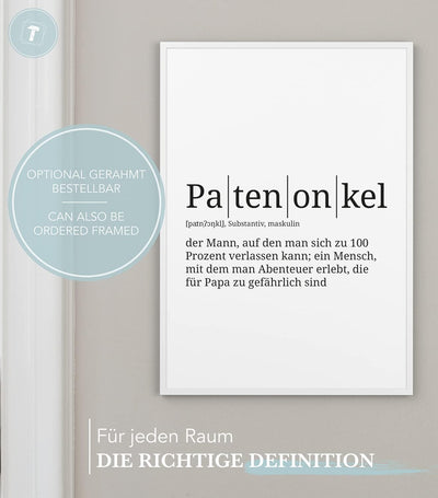 Papierschmiede® Definition: Patenonkel, DIN A1 (59x84 cm), XXL Poster für Wohnzimmer, Schlafzimmer,