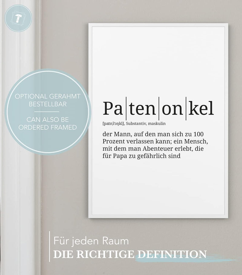 Papierschmiede® Definition: Patenonkel, DIN A1 (59x84 cm), XXL Poster für Wohnzimmer, Schlafzimmer,