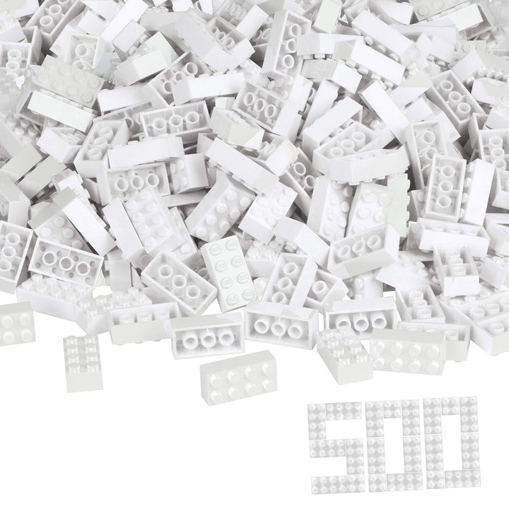 Simba 104118930 - Blox, 500 weisse Bausteine für Kinder ab 3 Jahren, 8er Steine, im Karton, vollkomp