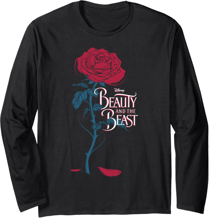 Disney Beauty And The Beast Rose Logo Langarmshirt