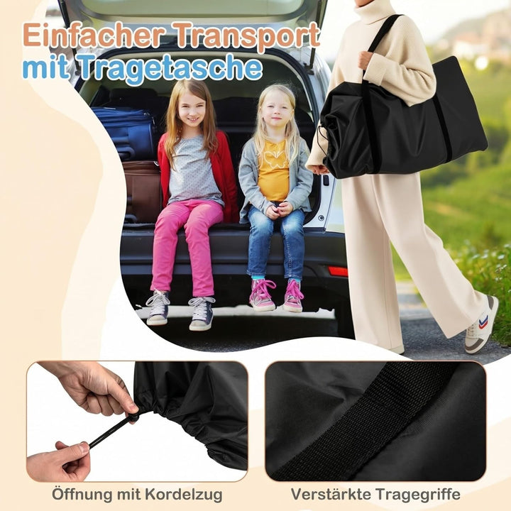 COSTWAY Ø90 cm Kinder Trampolin, Minitrampolin faltbar mit LED Beleuchtung, Fitness Trampolin Indoor