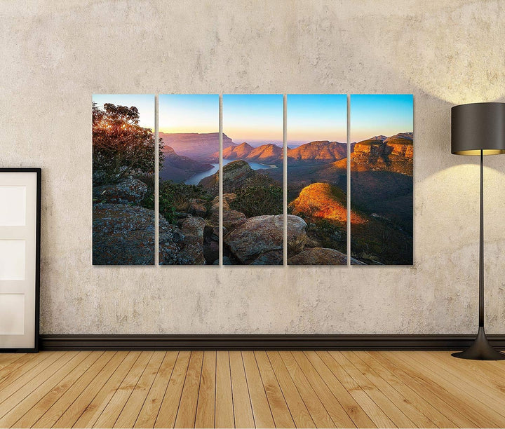islandburner Bild auf Leinwand DREI Rondavels Blyde Canyon Sonnenuntergang Südafrika Ansicht Bilder