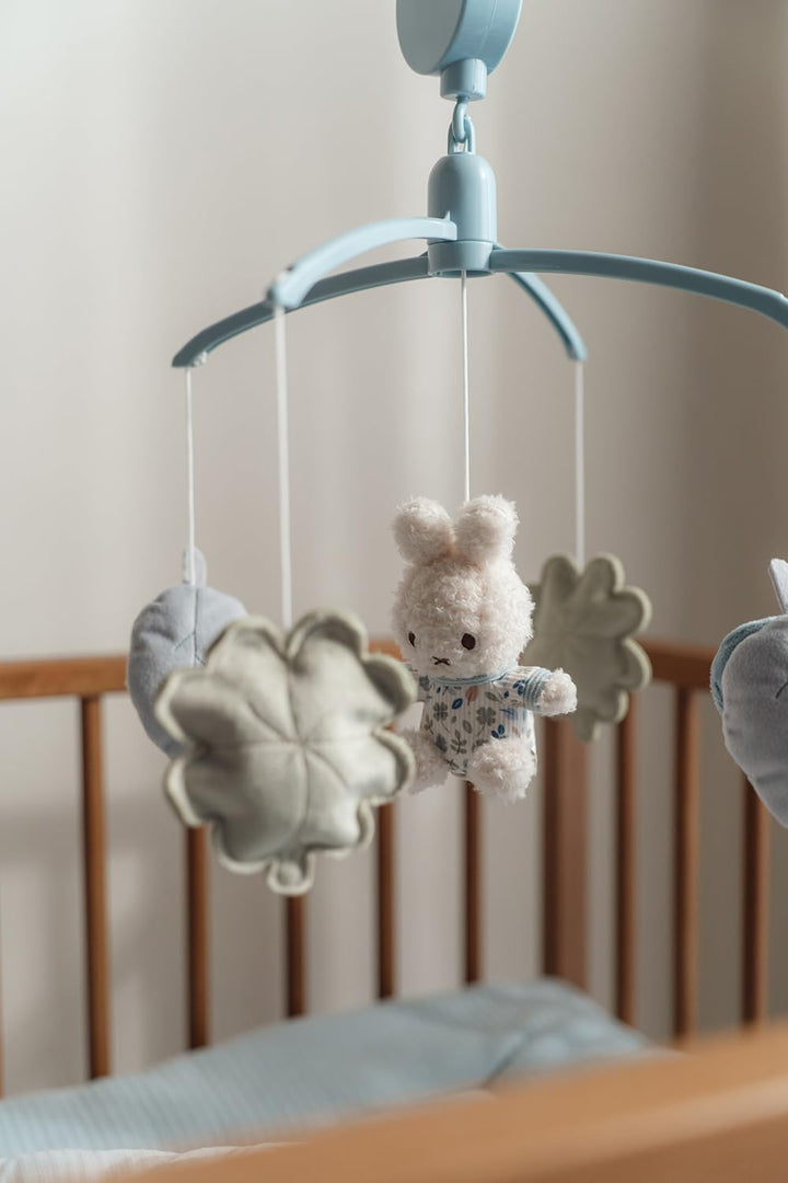 nijntje miffy x Little Dutch Mobile Musik Spieluhr mit Halterung für Babybett Hase Miffy blau - Luck