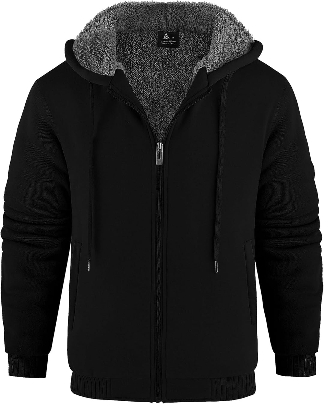 JACKETOWN Herren Sweatshirt Gefüttert Hoodie Reissverschluss Sweatjacke Warm Fleece Winterjacke Tedd