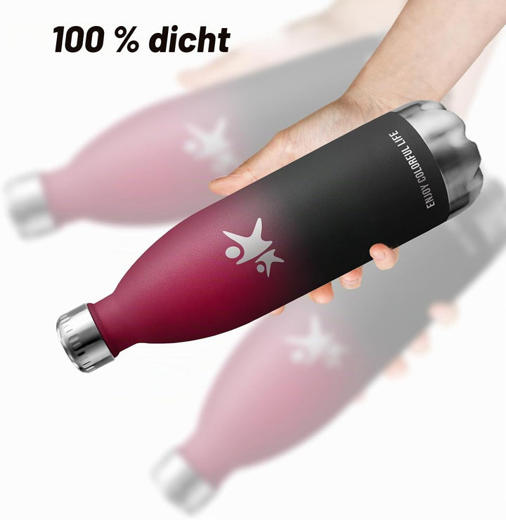 Trinkflasche- 1l- Trinkflasche Edelstahl, Thermosflasche Auslaufsicher, Kann mit dir Tragen, Wasserf