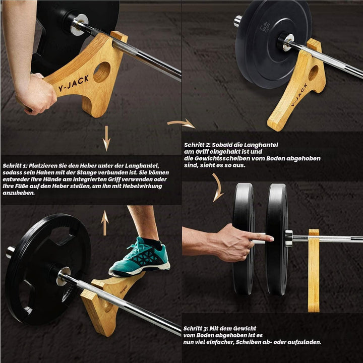 Yes4All Mini Deadlift Langhantelheber mit rutschfestem Gummigriff - Geeignet zum Beladen, Entladen u