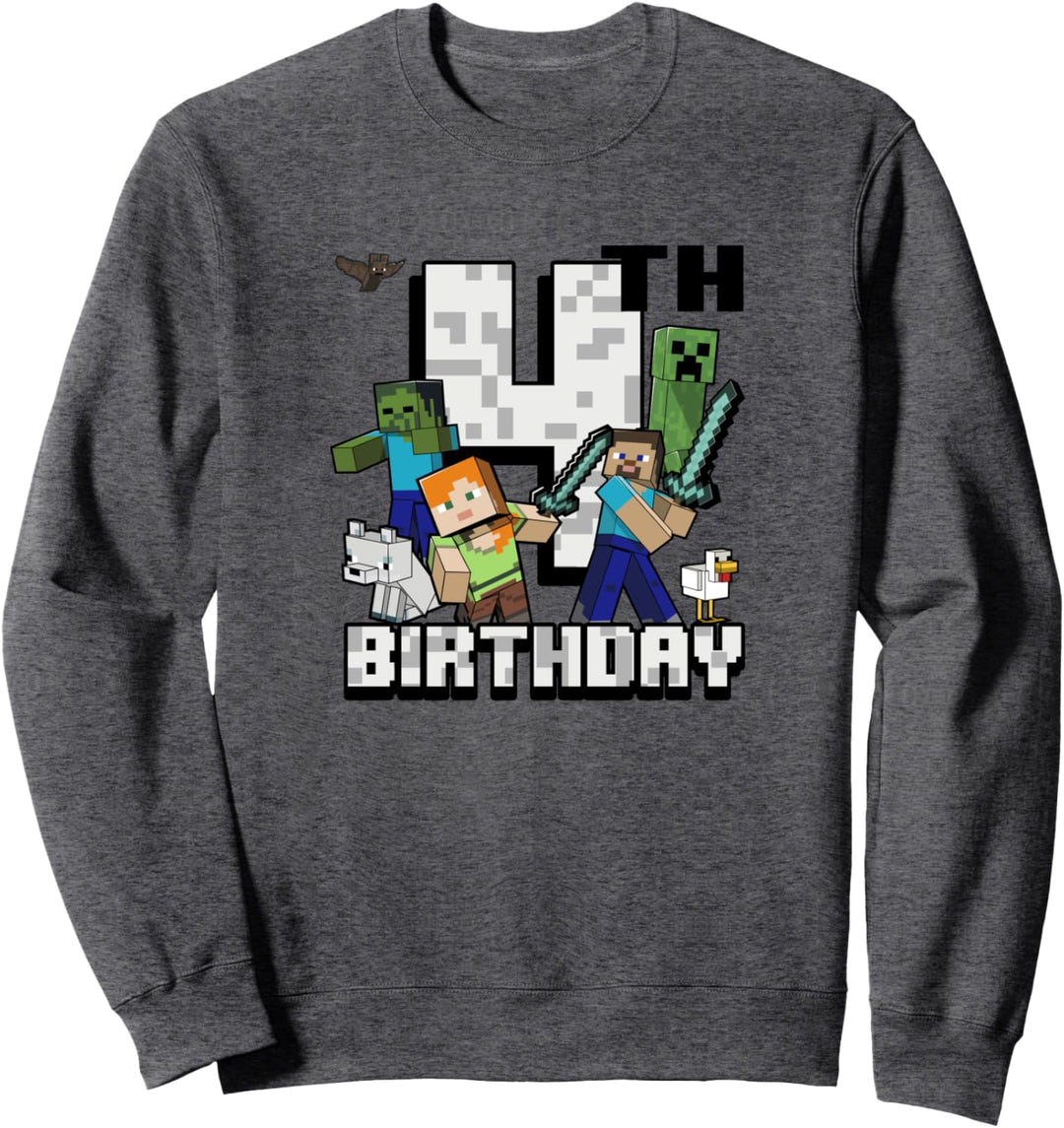 Minecraft-Gruppenfoto Alles Gute zum 4. Geburtstag Sweatshirt