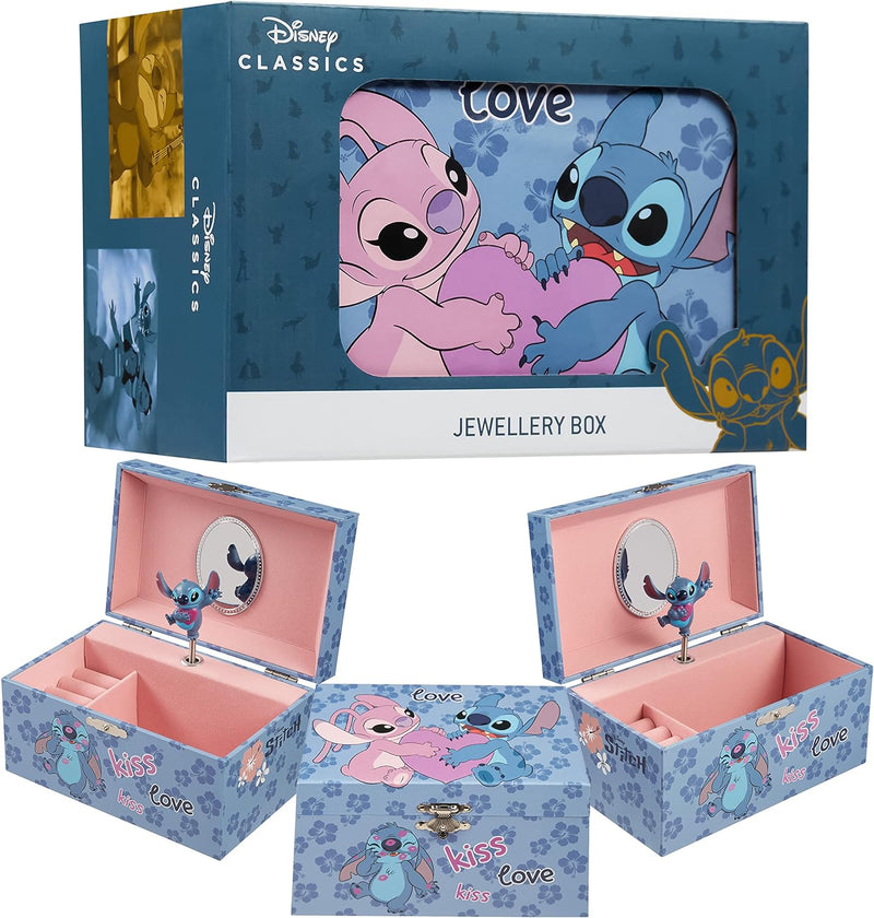 Disney Stitch Schmuckkästchen Mädchen Spieluhr Musikalische Schmuckschatulle für Kinder und Damen