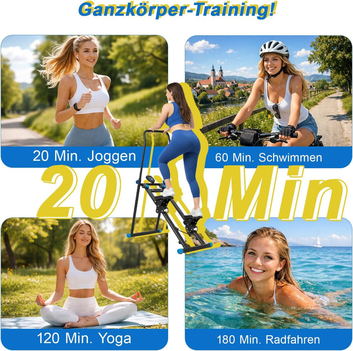 Klappbarer Fitness Stepper für Zuhause, Vertical Climber &amp; Stair Stepper Trainingsgerät, leiser Card