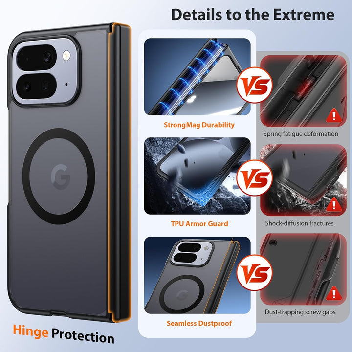 Transparente Magnetische Hülle für Google Pixel 10 Pro Fold: Kompatibel mit MagSafe/Pixelsnap, Stoss