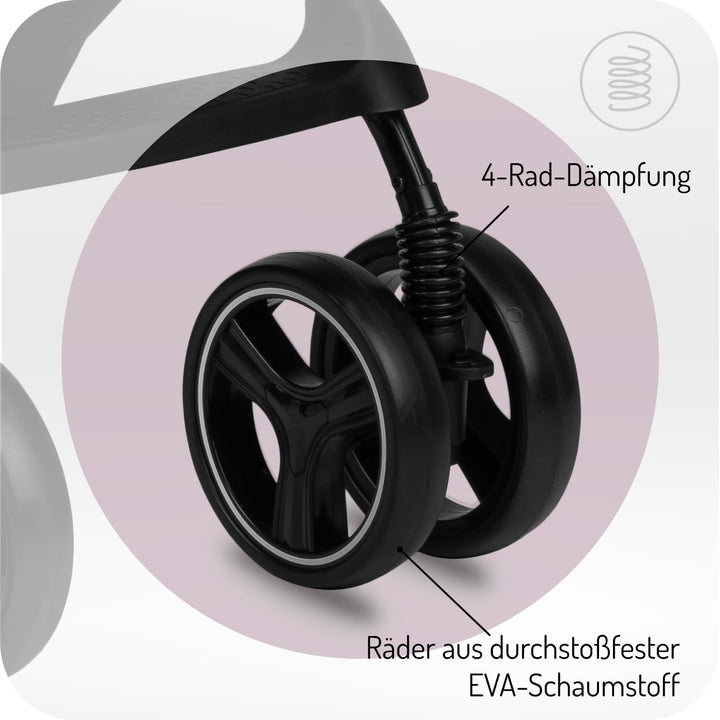 MoMi ISLA Kinderbuggy, Kinderwagen ab dem 6. Lebensmonat, bis 15 kg Körpergewicht, 5-Punkt-Sicherhei