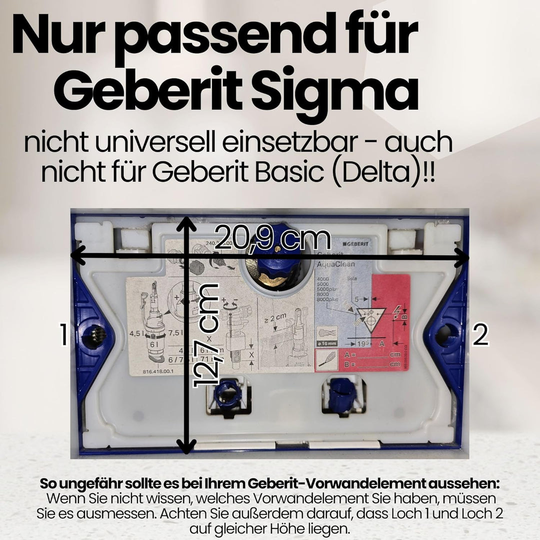MYLAVABO Drückerplatte WC Betätigungsplatte passend für Geberit Sigma Vorwandelement für Geberit Spü
