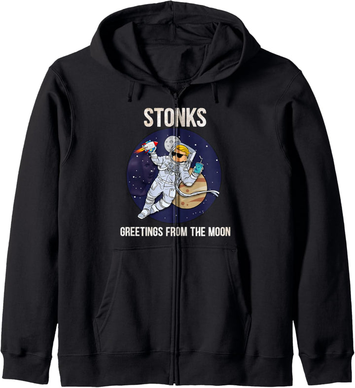 Stonks Apes To The Moon WSB Trading Meme Stock Funny Kapuzenjacke
