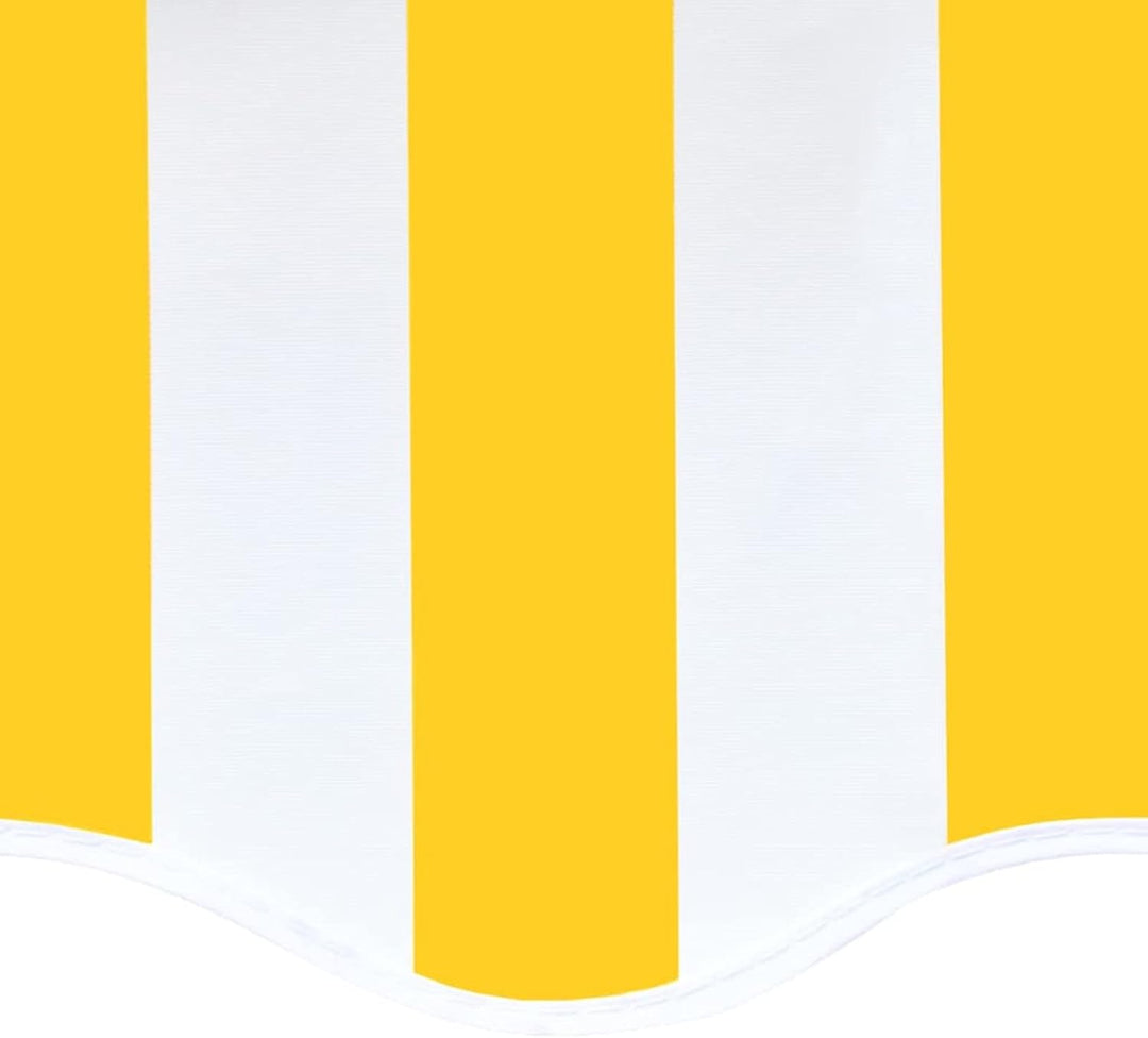 Goliraya Markisenbespannung Sonnenschutz Markisenstoff Markisentuch Markise Gelb und Weiss 5x3,5 m O
