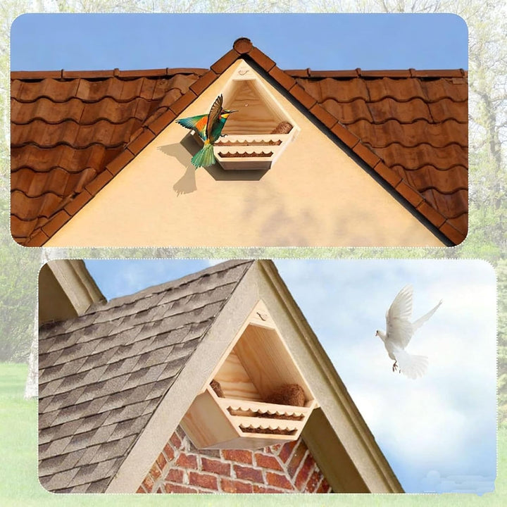 Vogelhaus aus Holz, Vogelhaus für Aussenvögel, Nistkasten für Spatz, Schwalbe, Zaunkönig, Küken, Tau