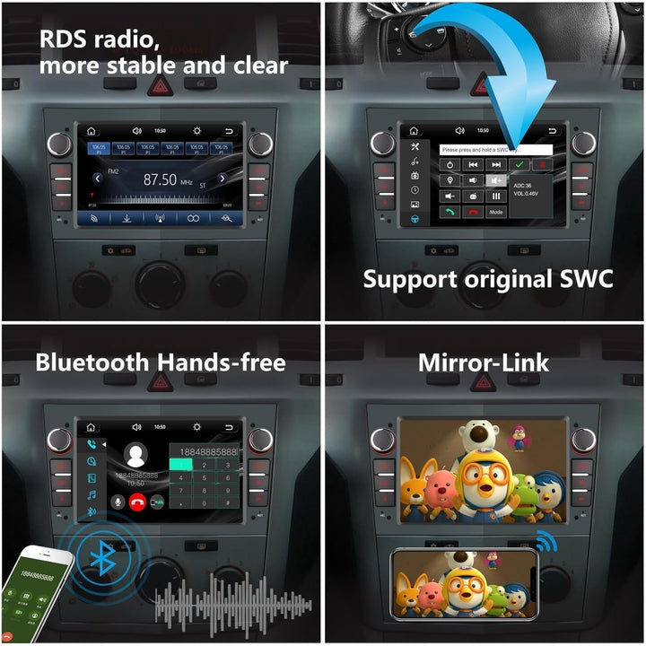 LXKLSZ Autoradio kompatibel mit Carplay/Android Auto für OPEL Antara Zafira Corsa Vivaro Combo mit 7