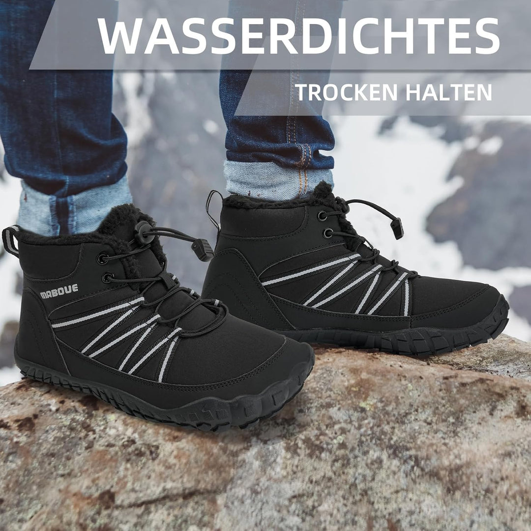 Mabove Barfussschuhe Winterstiefel Herren Damen Traillaufschuhe Warm Gefüttert Winterschuhe Schneest