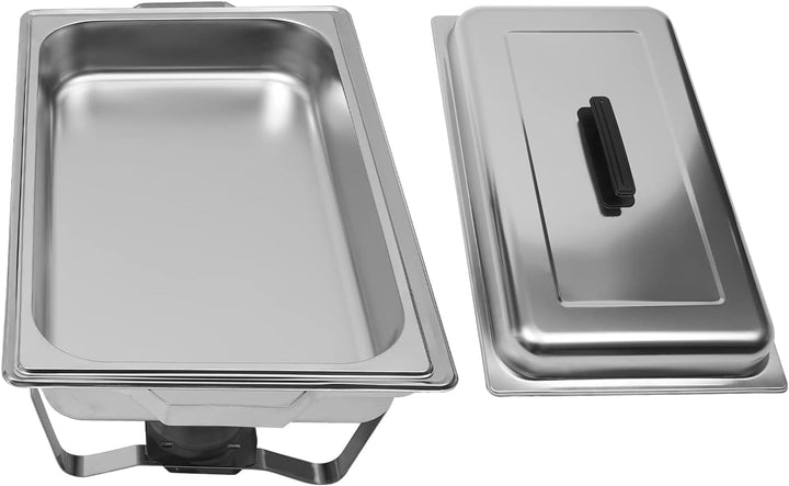 Chafing Dish, Einzelnes Fach Edelstahl Warmhaltebehälter 9.51Qt, Speisewärmer mit Klappbarer Ständer