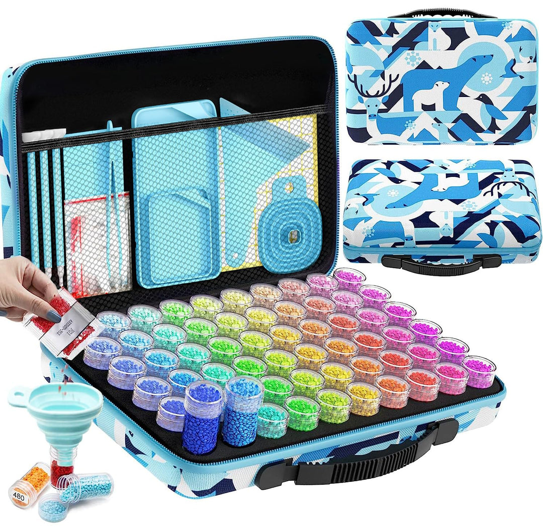 ARTDOT 5D Diamond Painting Zubehör Boxen, 60 Stück Diamond Painting Koffer für Diamond Painting Bild