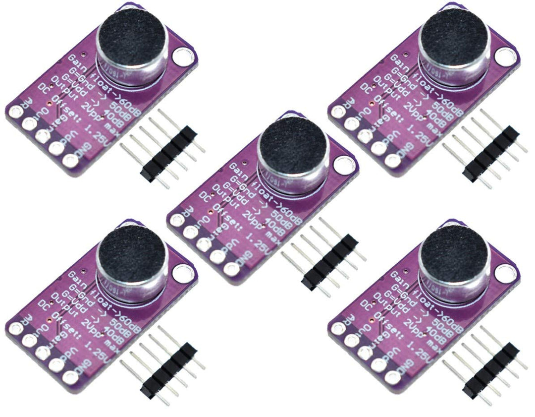 5 Stück MAX9814 Mikrofonverstärkerplatinenmodul Auto Gain Control AGC Elektret