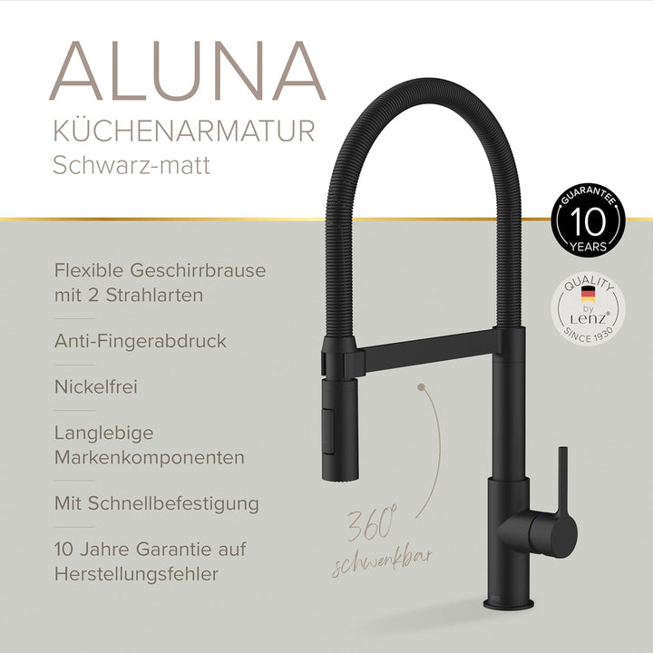 LENZ 46070551 ALUNA Spültischarmatur, schwarz