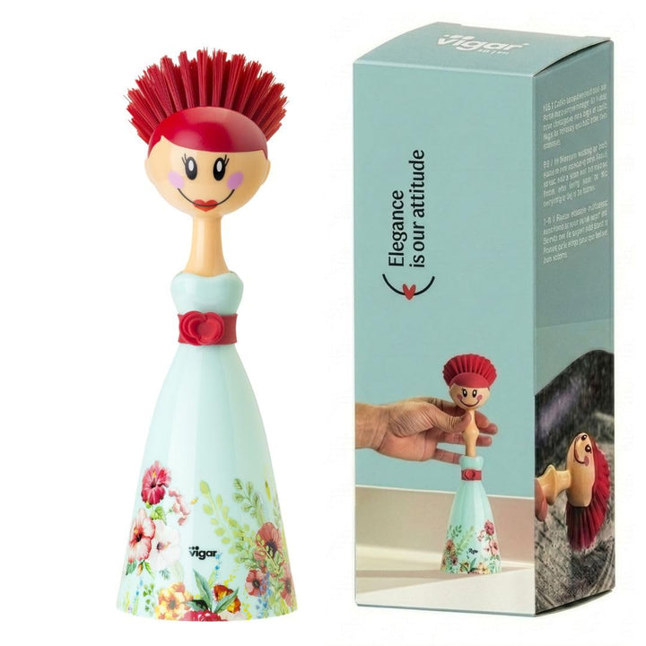 Vigar Dolls Spülbürste, blau und pink, 7.5 x 7.5 x 24.5 Türkis Kalho, Türkis Kalho