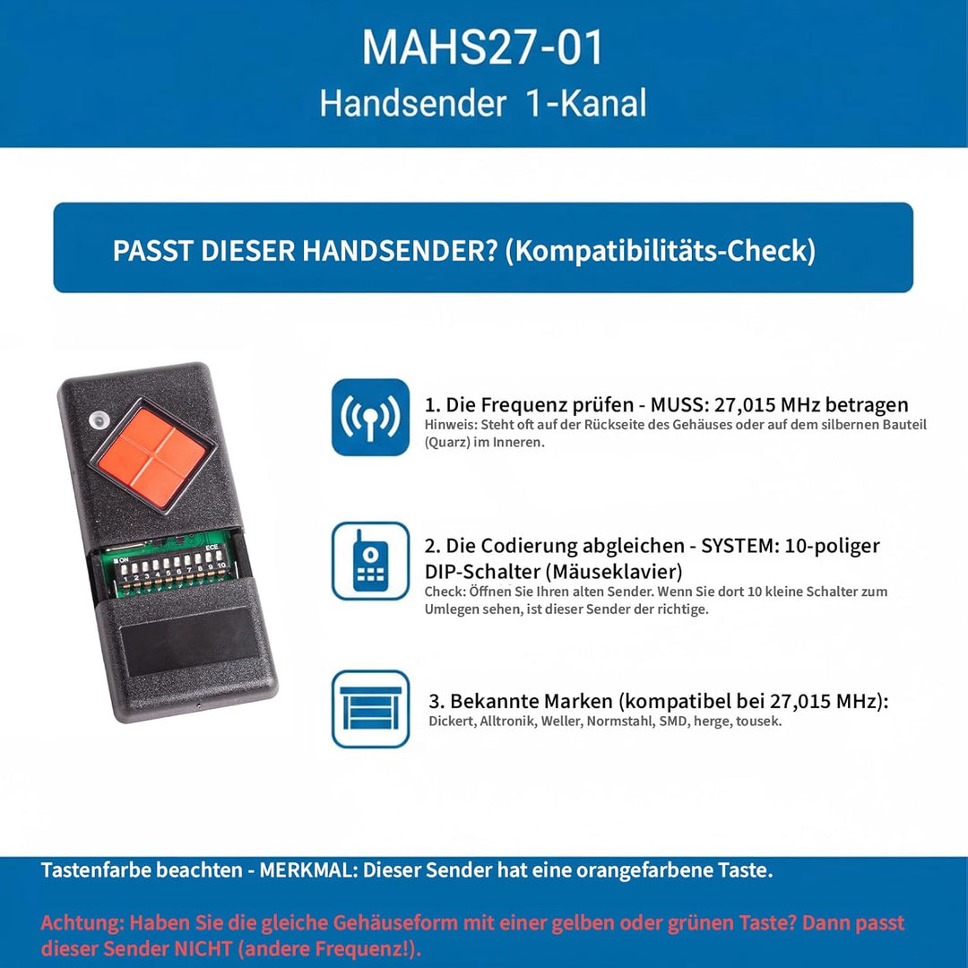 Handsender Dickert 27MHz AM MAHS27-01