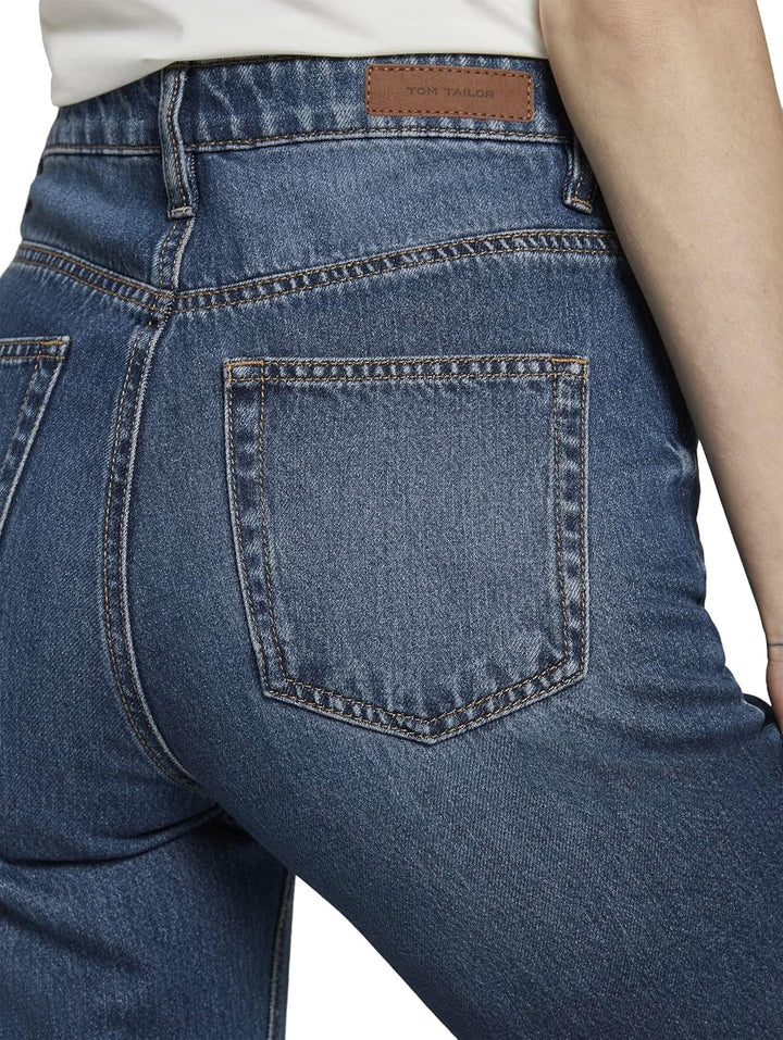 TOM TAILOR Damen Jeanshosen Kate Straight Jeans Clean Mid Stone Blue Denim,31,10113,6000