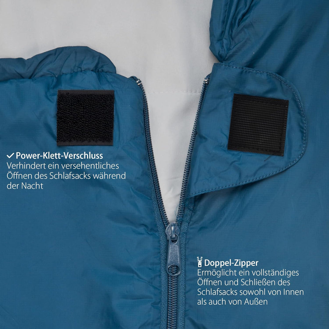 Outdoro ultraleichter Schlafsack 800g - kleines Packmass - leicht, dünn und warm - Idealer Sommersch