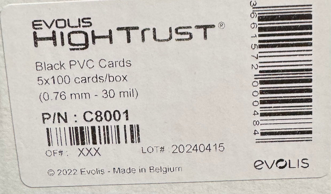 Evolis Hart-Plastikkarten, 500er Pack, schwarz (C8001)