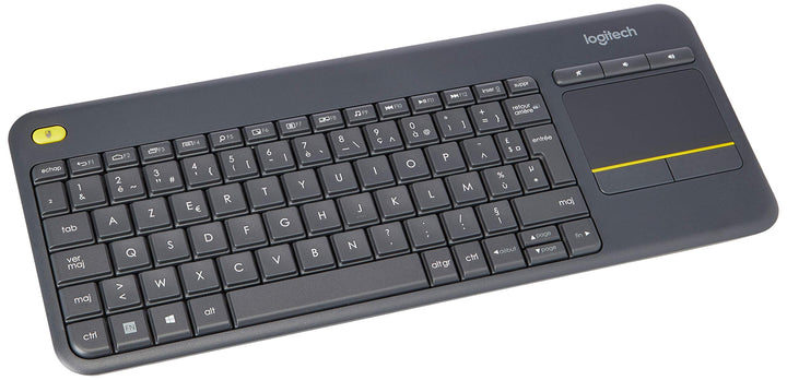 Logitech K400 Plus Kabellose Touch-TV-Tastatur mit integriertem Touchpad, Französisches AZERTY-Layou