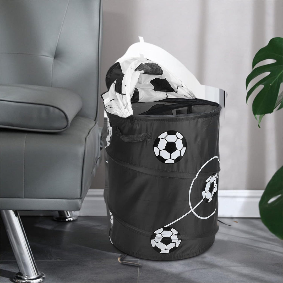 Fussball Faltbarer Wäschekorb, Polyester Tuch Lagerung für Spielzeug und Kleidung